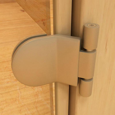 CE ISO Sauna Glass Door Hinges Powder Coated Chrome Yellow Surface